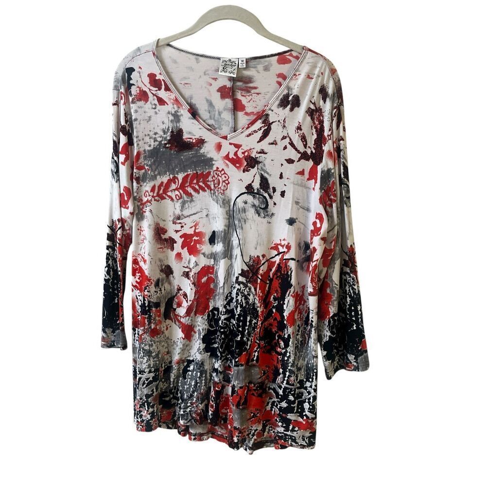 Parsley & Sage tunic style top multi color print sz Medium